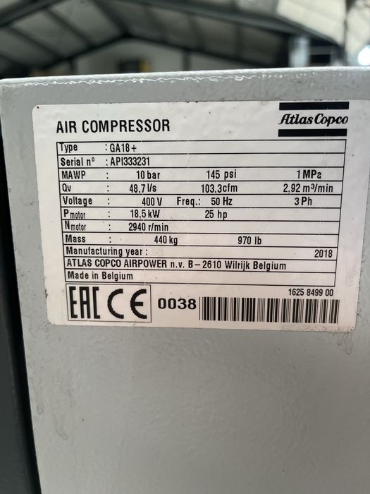 Compresor cu surub Atlas Copco 18,5 kw sh