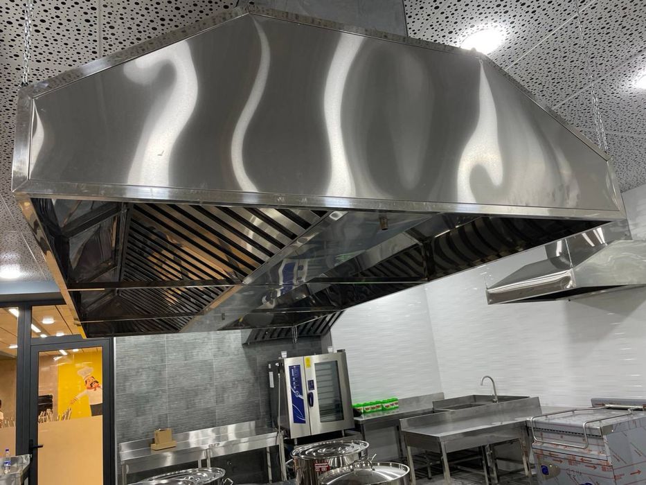 Зонт вытяжной, вытяжка, дымоход для кухни из нержавейки