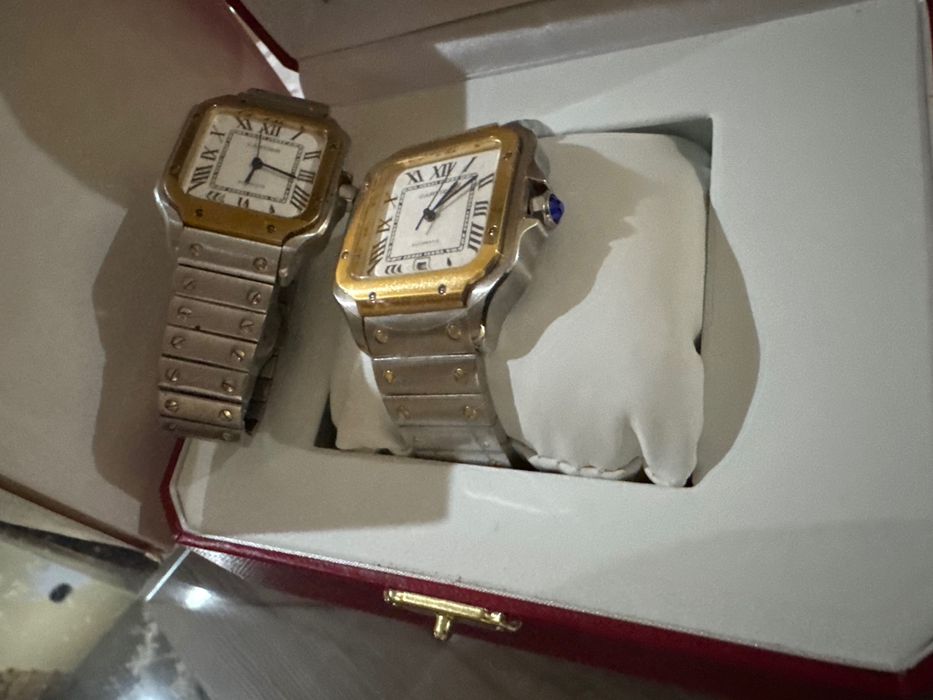 Ceas Cartier, cutie, CD, carte tehnica pentru cel de barbati.Cel de dama nu are cutia.A fost testat.Trimi doar prin FAN Courier sau predate personal.
