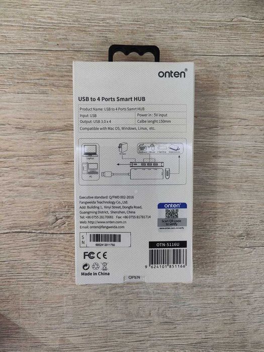 OTN-5116U USB 3.0 4-Port Smart Hub