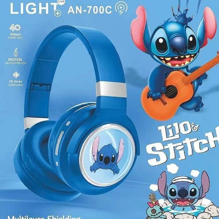 Безжични Детски Светещи Led Слушлаки Stitch + Подарък Плюшена играчка