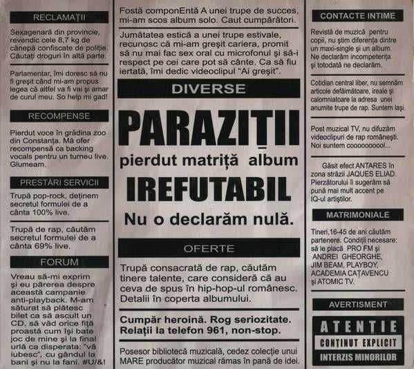 CD Parazitii - Irefutabil / Comfort 3