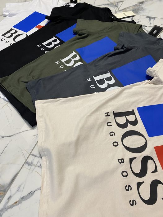 Мъжка тениска HUGO BOSS  черна бяла зелена сива кремава Мъжки тениски