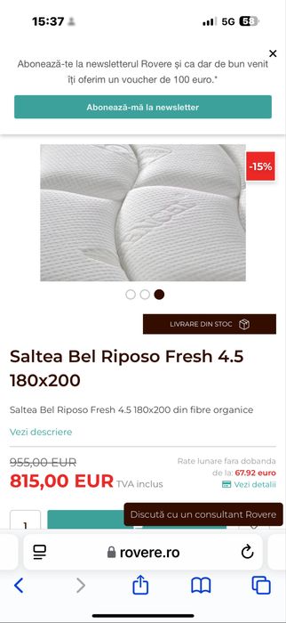 Saltea Rovere 180x200