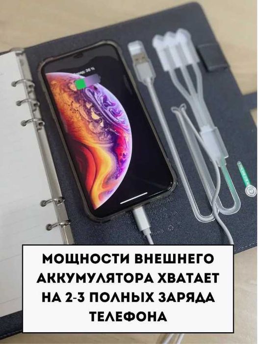 Блокнот с Power Bank 8000mAh – формат A5, сменные листы
