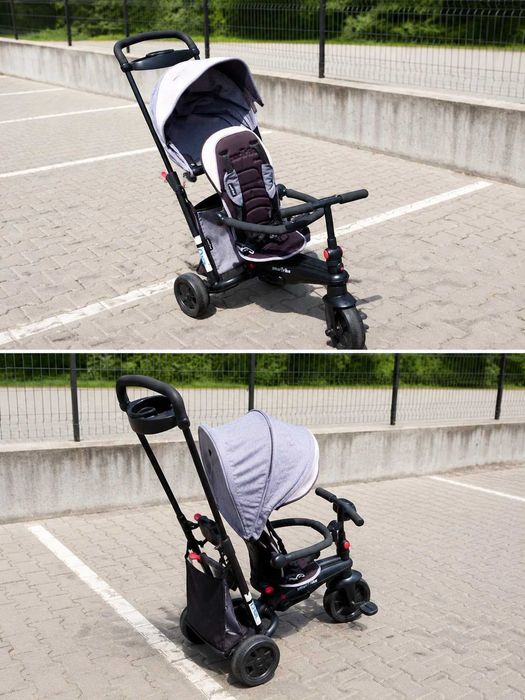 Tricicletă pliabilă smarTrike smarTfold 7 în 1 TouchSteering, gri, stare foarte bună