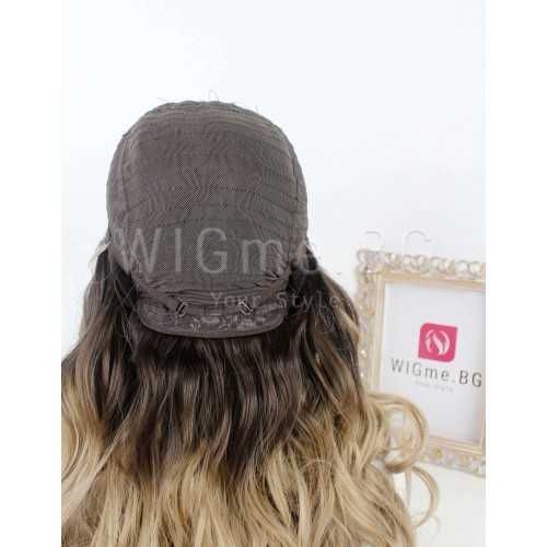 Дълга къдрава кестенява лейс фронт перука Скарлет