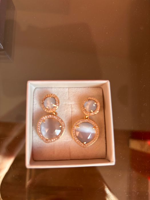 Обеци от нераждаема стомана с 24 карата златно покритие