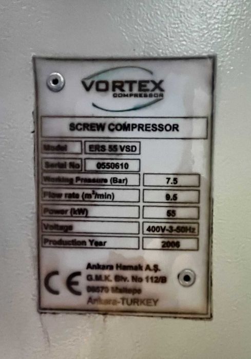 Compresor cu surub Vortex  55kw sh