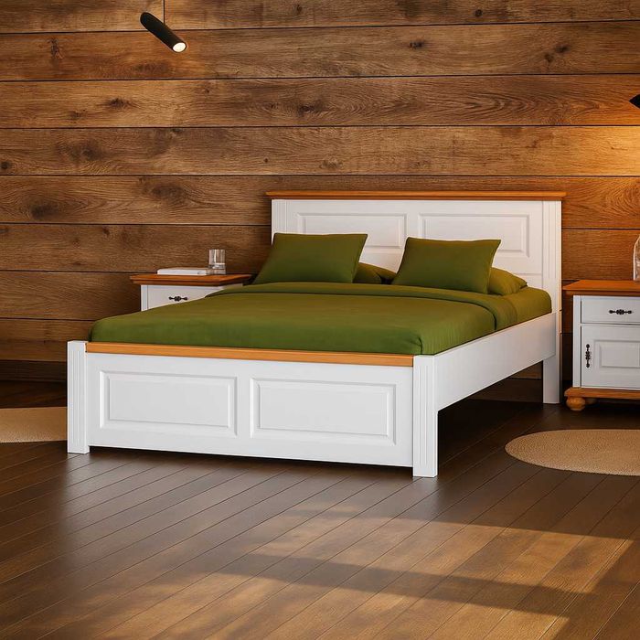 Pat dormitor lemn masiv Seby, tablia mica redusa, 160x200 cm