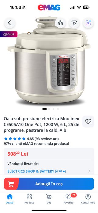 Vand Moulinex One Pot oala sub presiune electrica