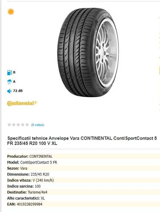 Anvelope Vara Continental 235/45 R20
