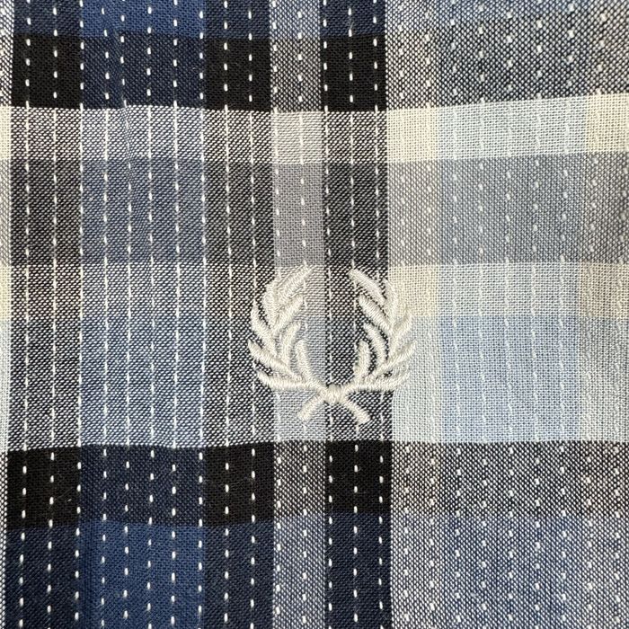 Мъжка карирана риза Fred Perry - Размер M - Синьо/Сиво