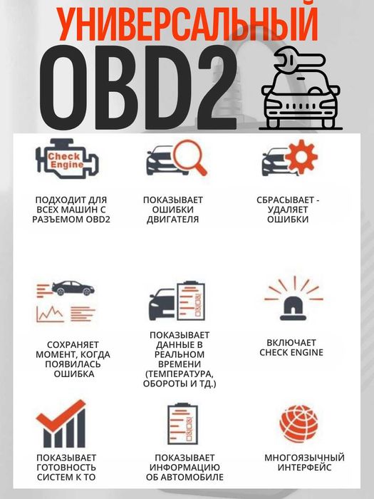 Диагностический сканер OBD2/EOBD Ancel AD310 универсальный автосканер