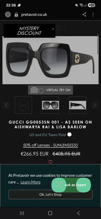 Очила Gucci black GG0053S