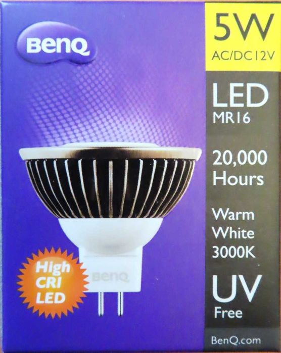 bec LED BenQ MR16, 5W, lumina calda 3000K, 215 lumeni (150 buc.)