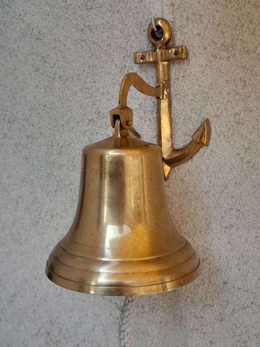 Clopot  mare cu ancora din alamă.
