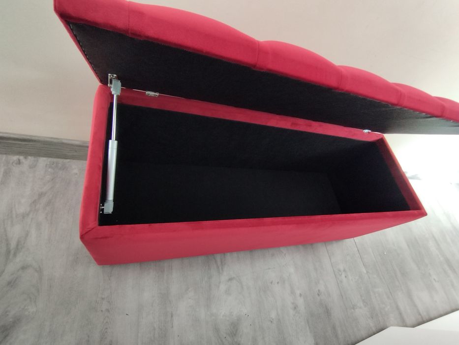 Bancheta, băncuță catifea rosu,lada pentru pat cu spatiu depozitare