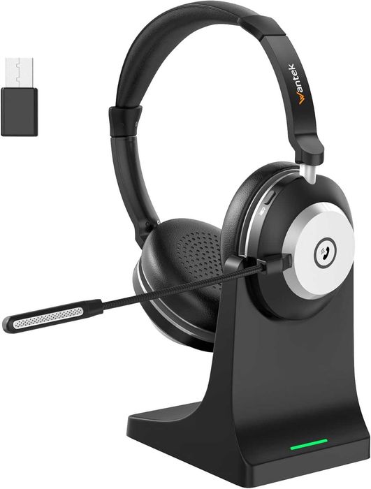 Безжични слушалки Wantek с микрофон - USB и Bluetooth