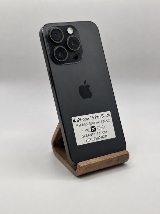 iPhone 15 Pro Black 128GB Impecabil/Garantie 24 luni/Factura/Rate/ Avans 0