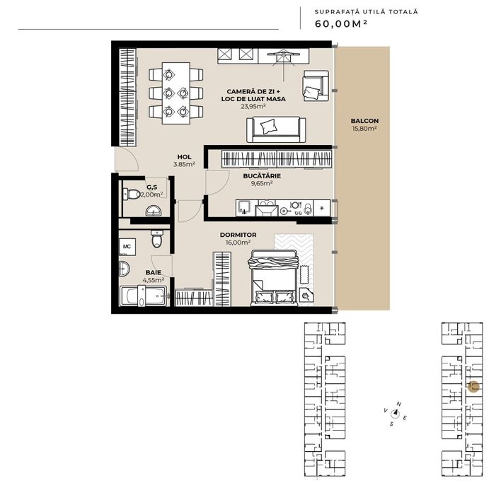 Vând apartament 2 camere