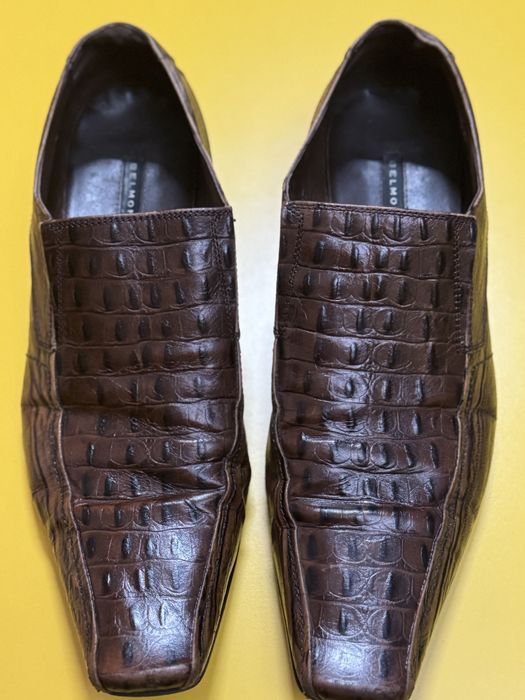 Belmondo Shoes | Leather 100%| Croco Style | Brown | Nr. 43