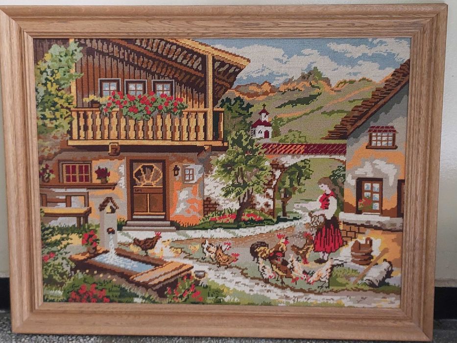 Goblen original din Schermbeck- Germania,  deosebit,mare,  Manastire