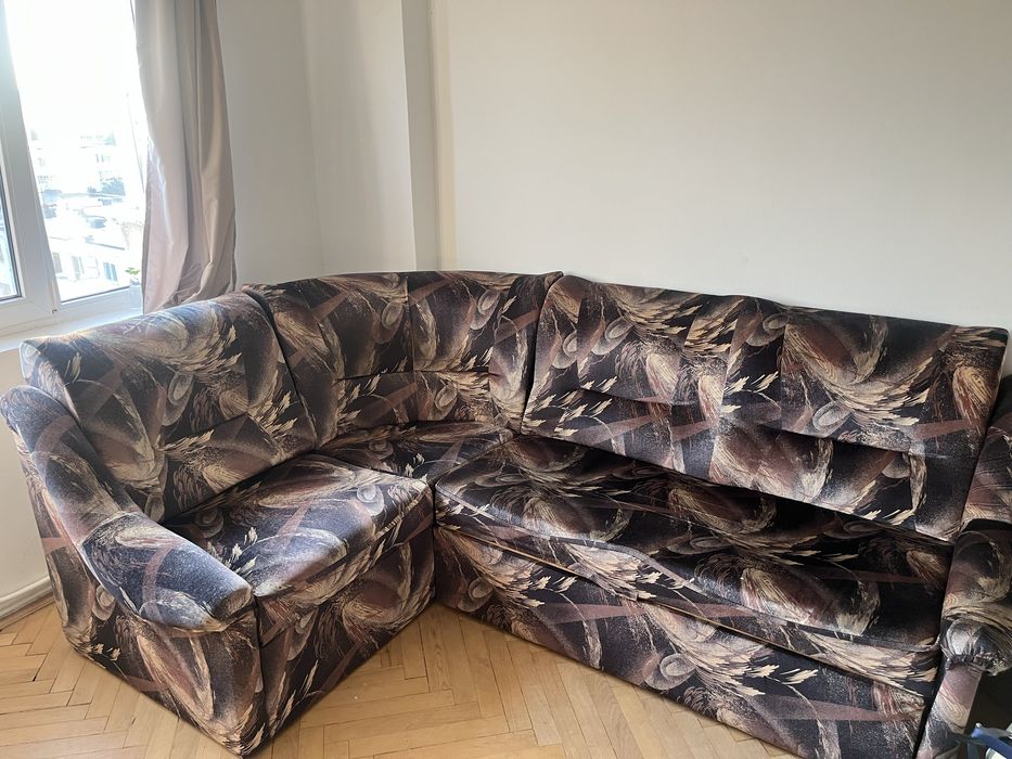 Vand canapea coltar extensibil velur plusat
