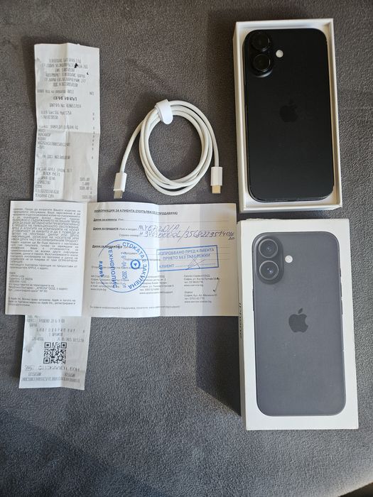 iPhone 16 Black 128GB 92% Battery Health Гаранция документи

СЪСТОЯНИЕ