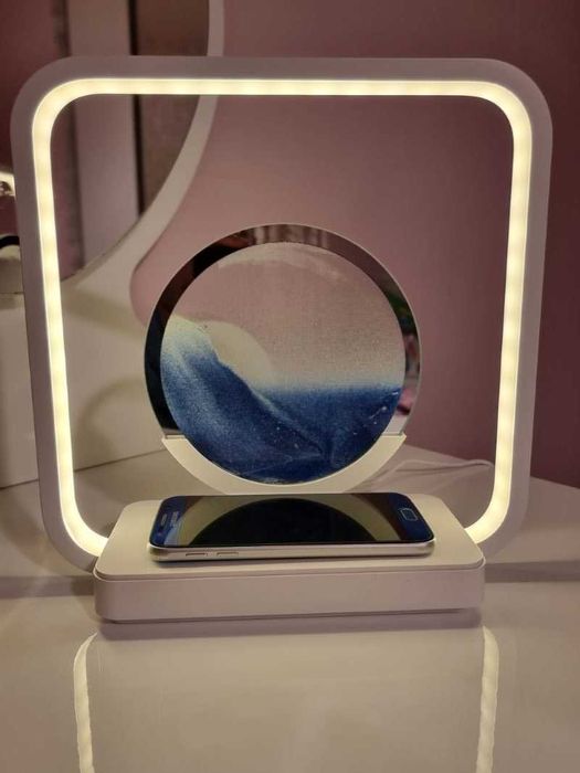 Veioza control tactil si incarcator wireless telefon