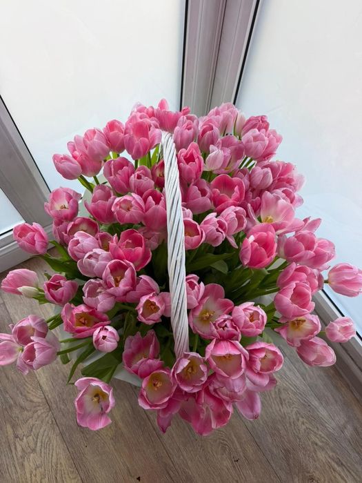 Розовые Тюльпаны Большая композиция
