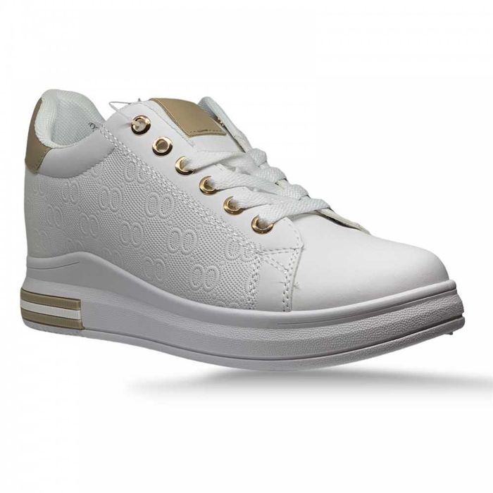 Дамски кецове на платформа в черен и бял цвят НОВИ!