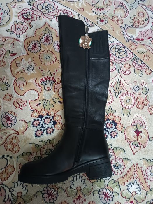 Ботфорты кожаные