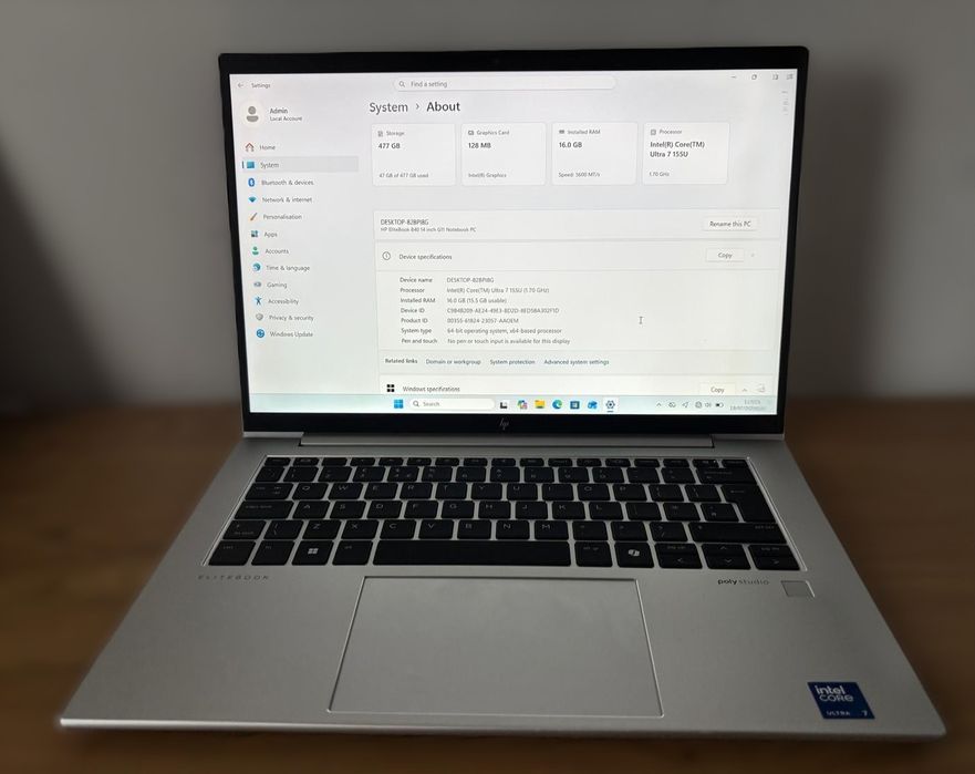 HP EliteBook 840 G11 - Intel Core Ultra 7 155U, 16GB RAM, display 14" FHD - stare impecabila