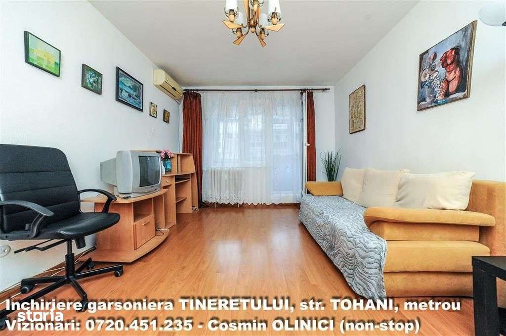 Inchiriere garsoniera TINERETULUI (Tohani), dec., metrou, pet friendly
