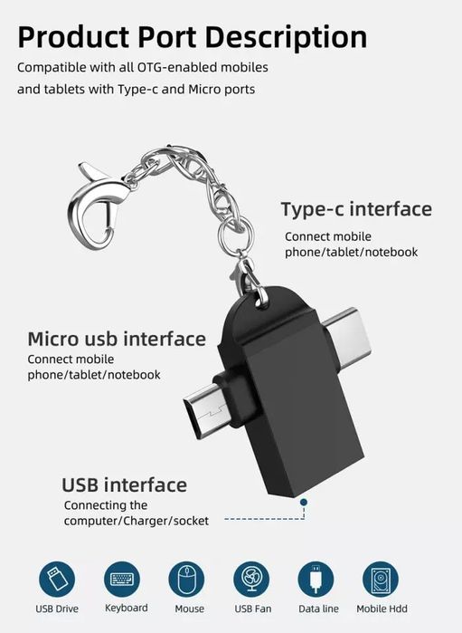 OTG адаптер, USB переходник, ЮСБ