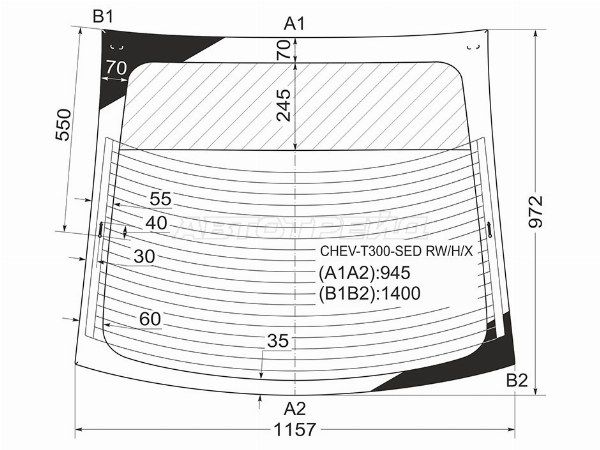 Стекло заднее с обогревом CHEVROLET AVEO 4D 11-20 Chevrolet Aveo