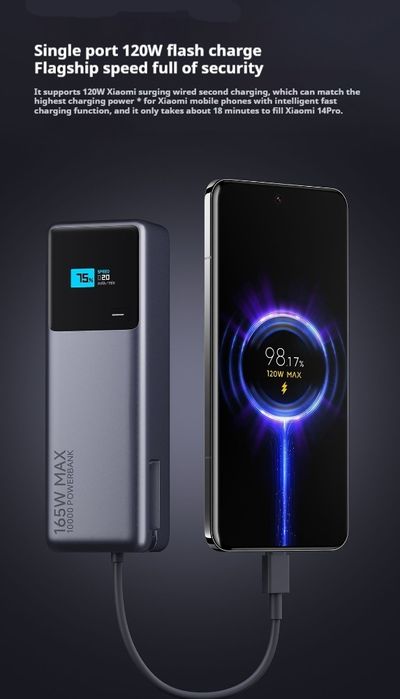 Xiaomi 165w power bank (120w+45w)