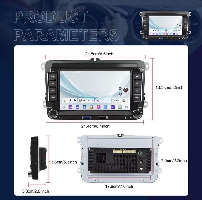Navigatie Carplay 4GB RAM Volkswagen Golf Passat Skoda Seat