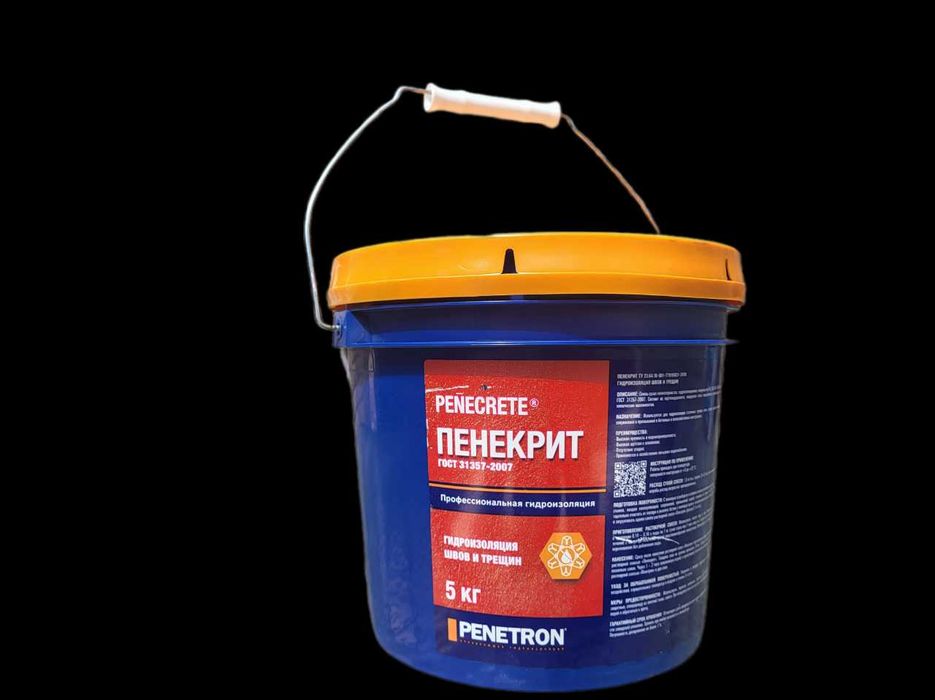 Пенекрит Гидроизоляция трещин швов стыков вводов коммуникации 5 кг