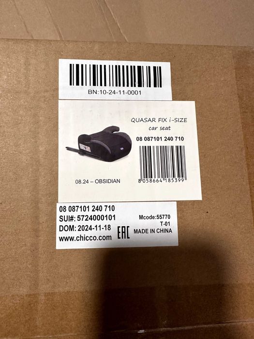 Scaun auto Chicco Quasar Fix i-size negru Nou Sigilat