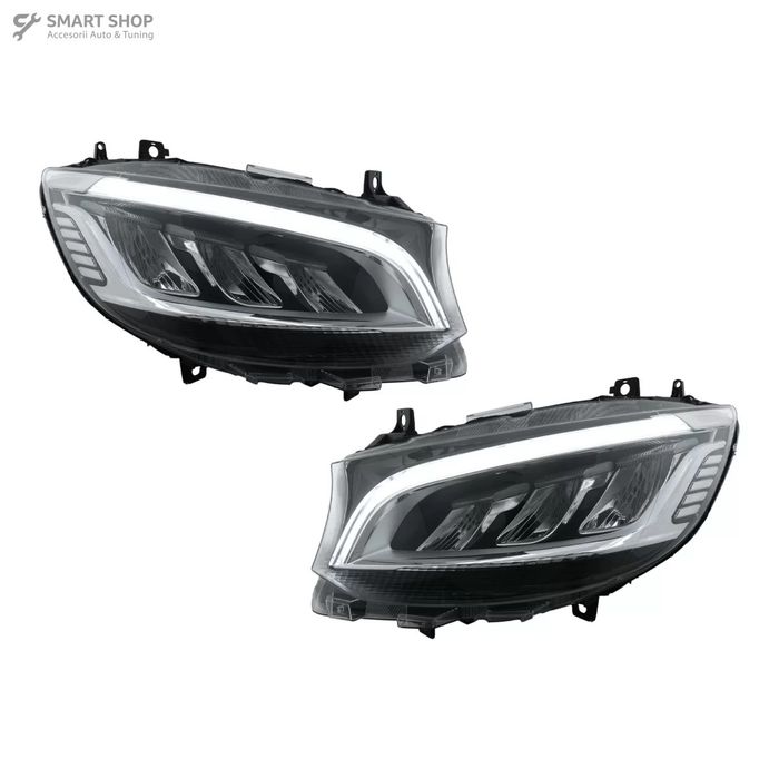Faruri Full LED Mercedes Sprinter W907 W910 Halogen (2019-2023) Negru