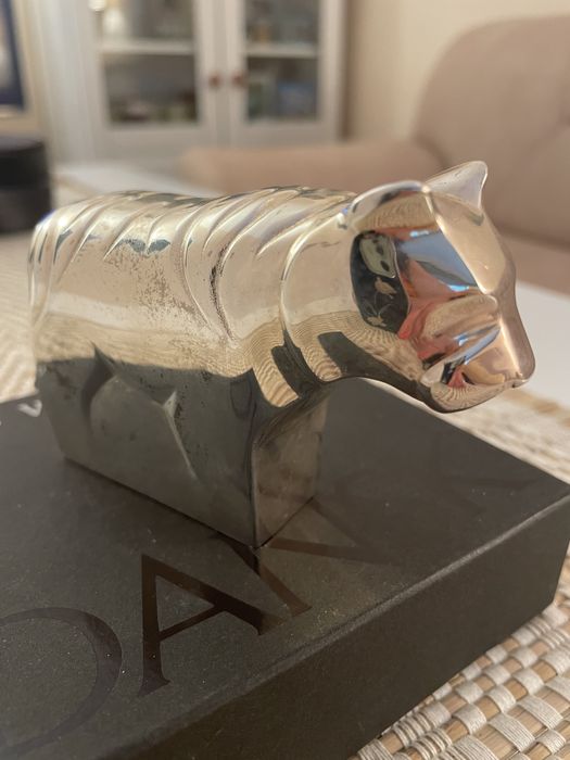 Фигура на тигър от поредицата Silver zoo на Gunnar  Gyren от 1982 г.