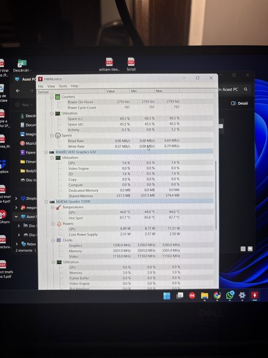Laptop Dell Precision 5540 i9-9980HK Quadro T2000 / 24GB RAM / 1TB SSD