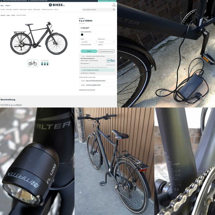 Bicicleta electrica Hybrid produsa in Germania  - FALTER  E9.0  Urban 2023, doar 19,5 kg, afisaj LED
