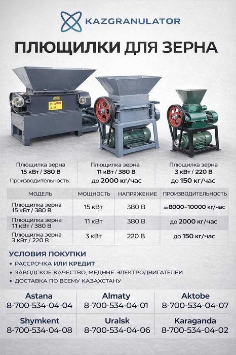 Плющилки под заказ разных объемов