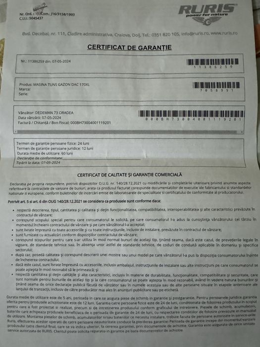 Masina de tuns gazon