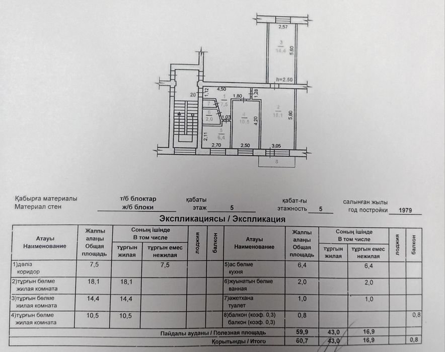 Продам 3х комнатную квартиру