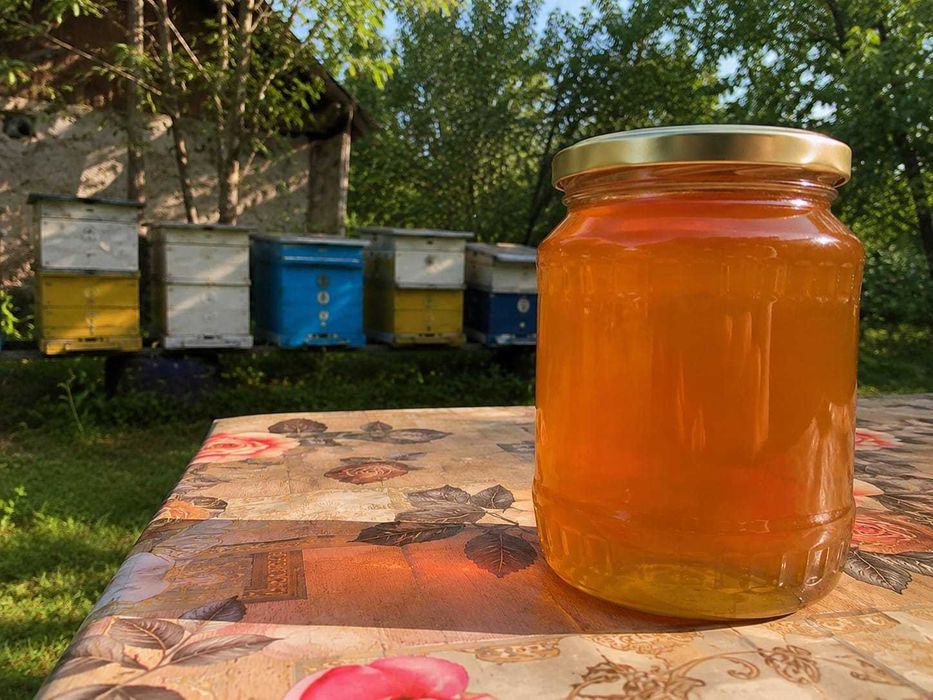 Miere naturală de albine (Polifloră, Tei, Mană, cu Fagure)