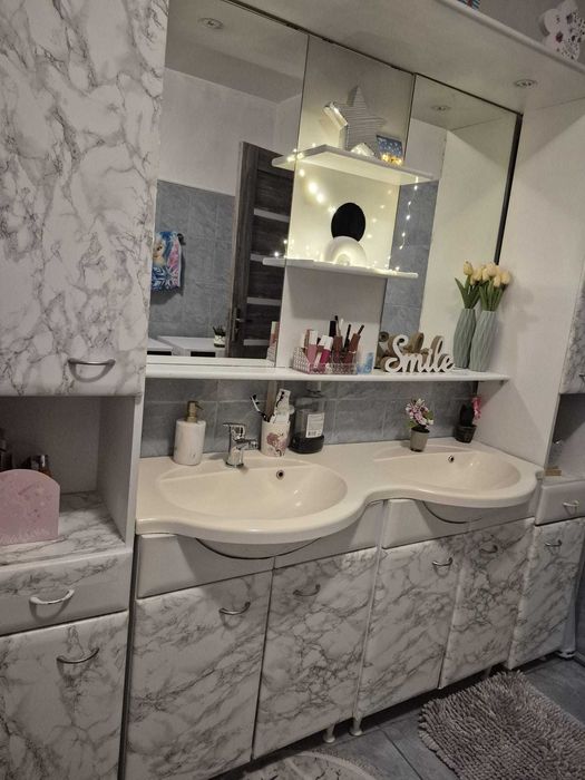 Mobilier baie complet 190 cm – dublu lavoar + oglindă